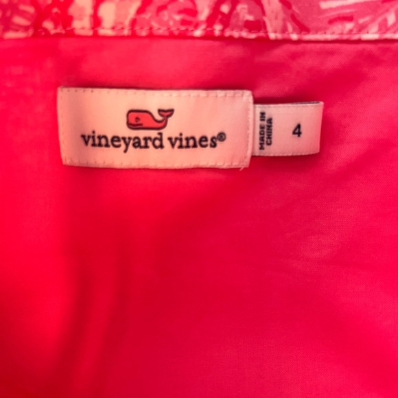Vineyard Vines Pink Shells Allover Strapless Dress Sz 4 - Picture 5 of 6